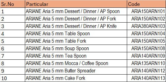 ARIANE Aria Cutlery