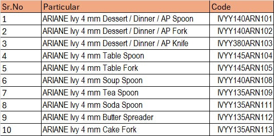 ARIANE Ivy Cutlery