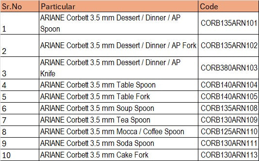 ARIANE Corbett Cutlery