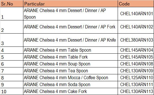 ARIANE Chelsa Cutlery