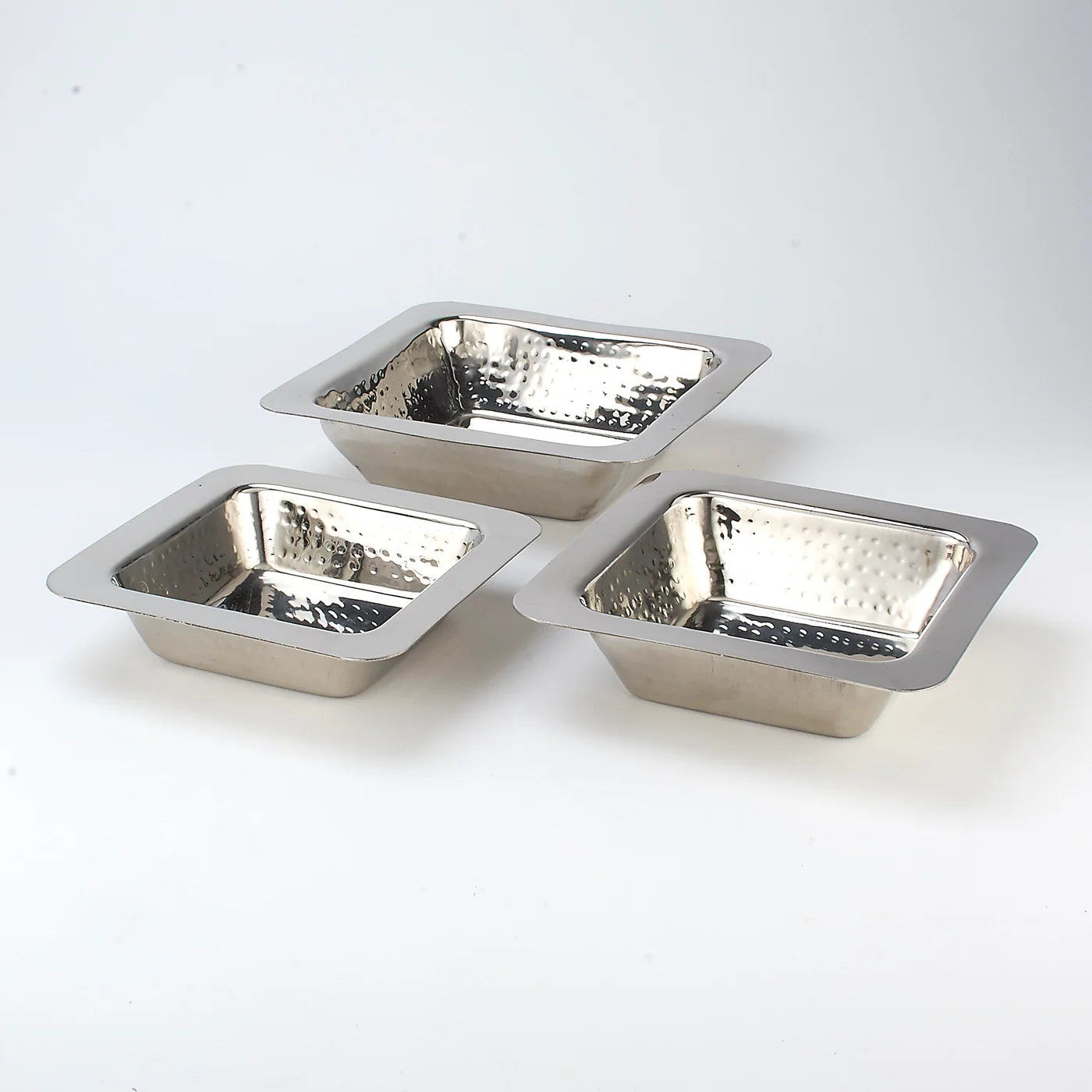 DW Square Entrée Dish SS Hammered Single Wall