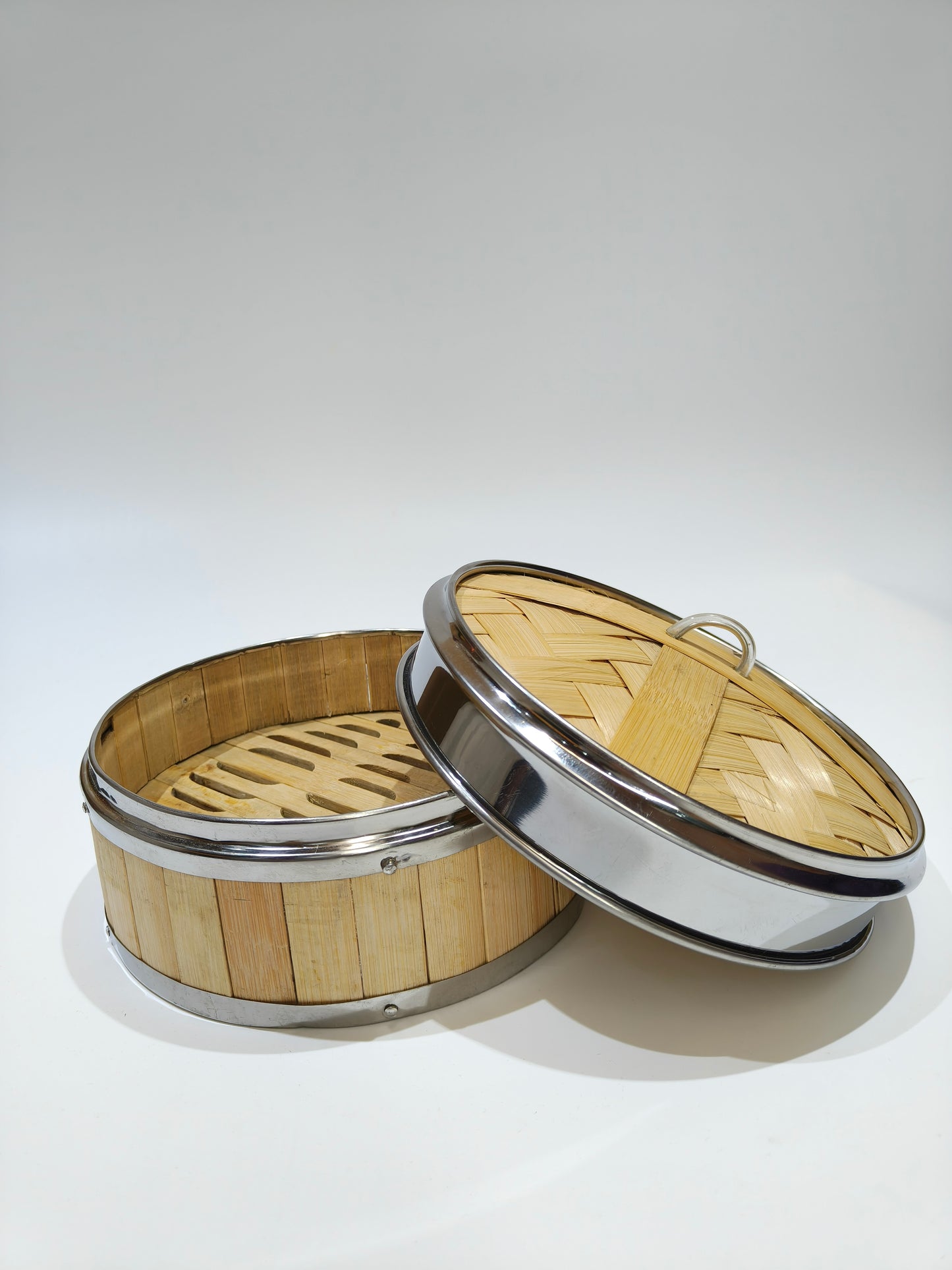 DINER WARES Dim Sum Basket Wooden With SS Ring