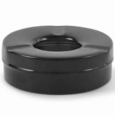 DINER WARES Ash Tray w/ Cover Black SS