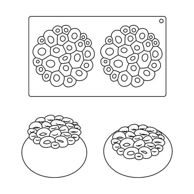 PAVONI Top Silicon Mould TOP09S Coral 90ml TOP09S