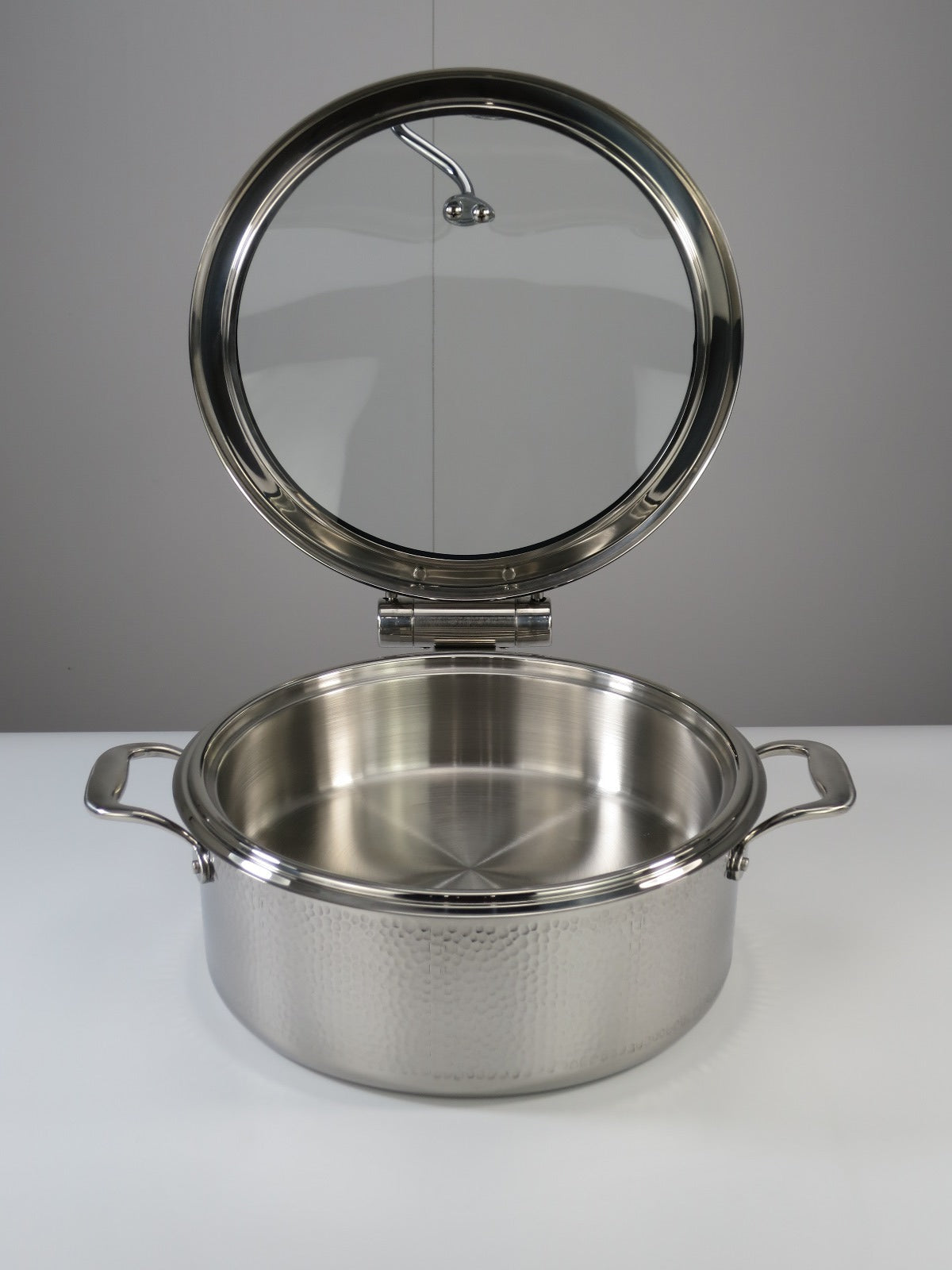 DINER WARES Chafing Dish SS with Hammered Finish & Induction Sandwhich Bottom 4.5 ltr