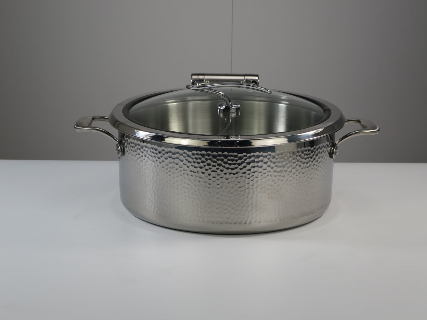 DINER WARES Chafing Dish SS with Hammered Finish & Induction Sandwhich Bottom 4.5 ltr