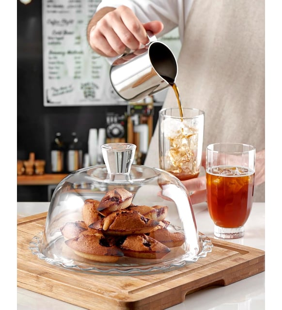 PASABAHCE PETITE PATISSERIE Serv Plate w/Dome 153mm