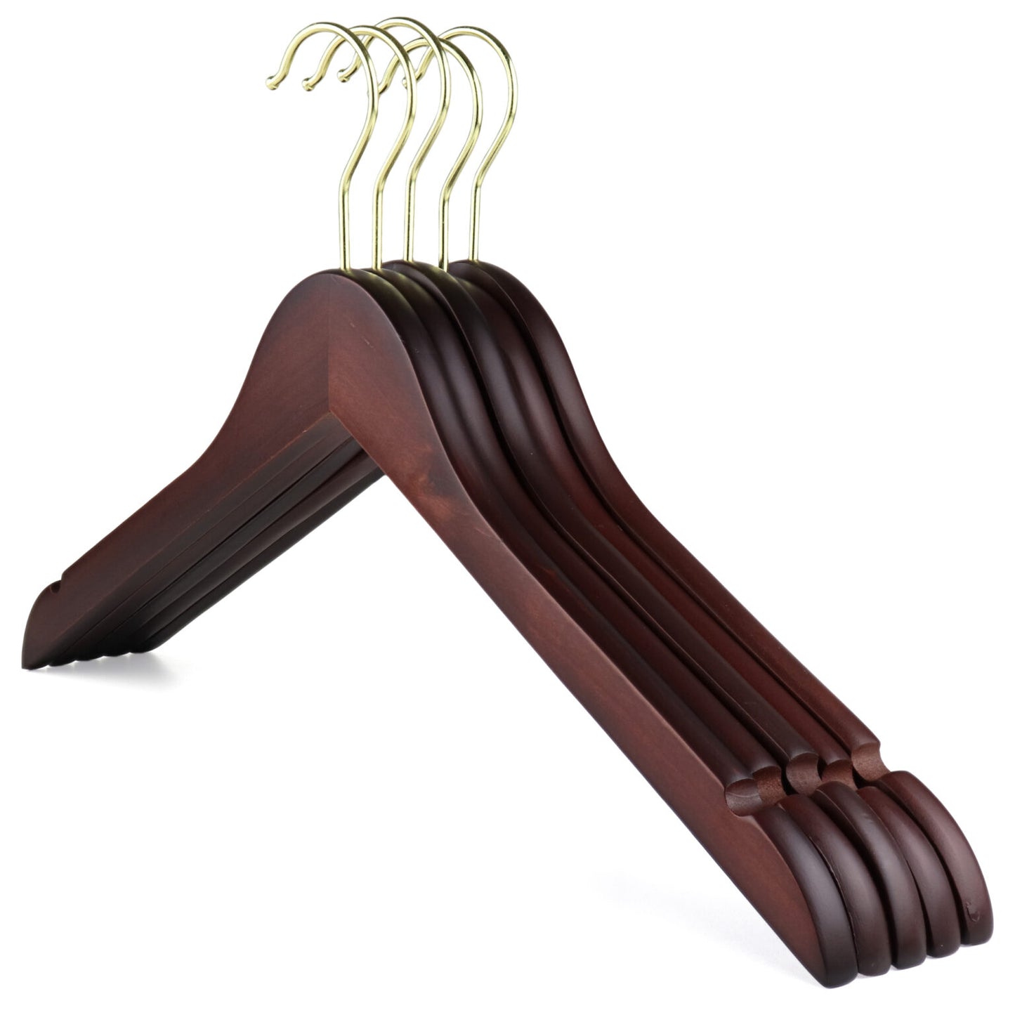 DINER WARES Wooden Coat Hanger Dark Brown color