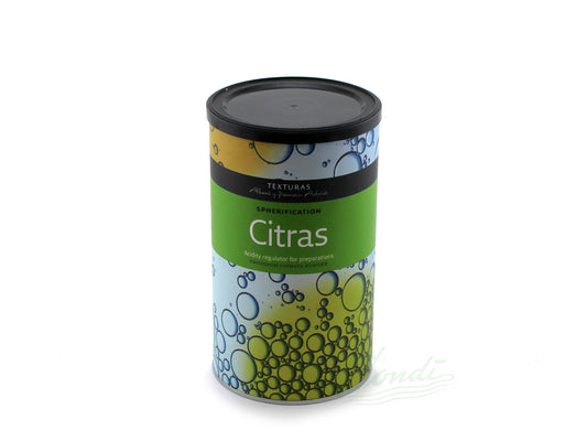 100% Chef Textura Citras, Dolomite (CA.Mg0) 97% (E331), Sodium 1.5%, Potassium 1.5% 180 G