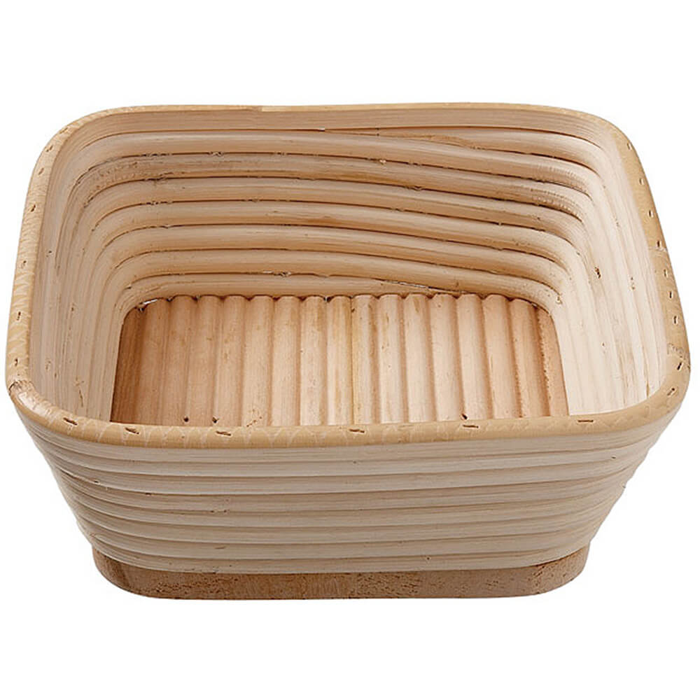Diner Wares Bread Proofing Basket Rattan Square – 23.5 × 23.5 × 8 cm (Capacity 1.5 kg)