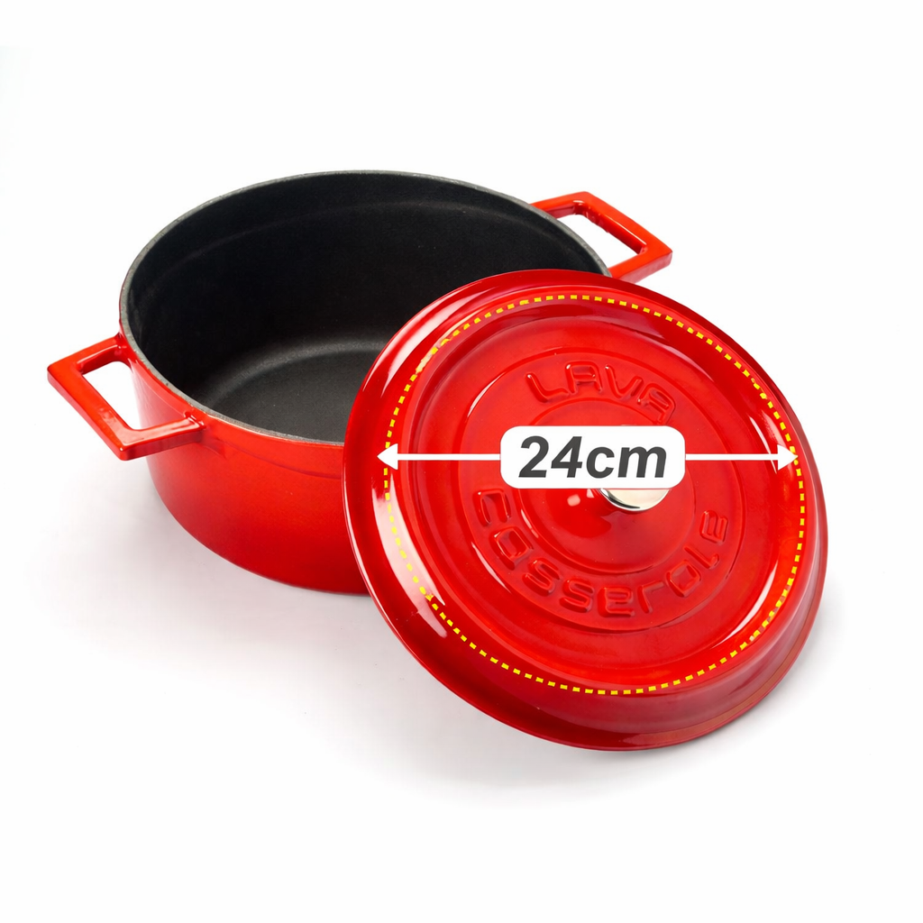 LAVA Enameled Cast Iron Round Casserole - Premium Dutch Oven Series