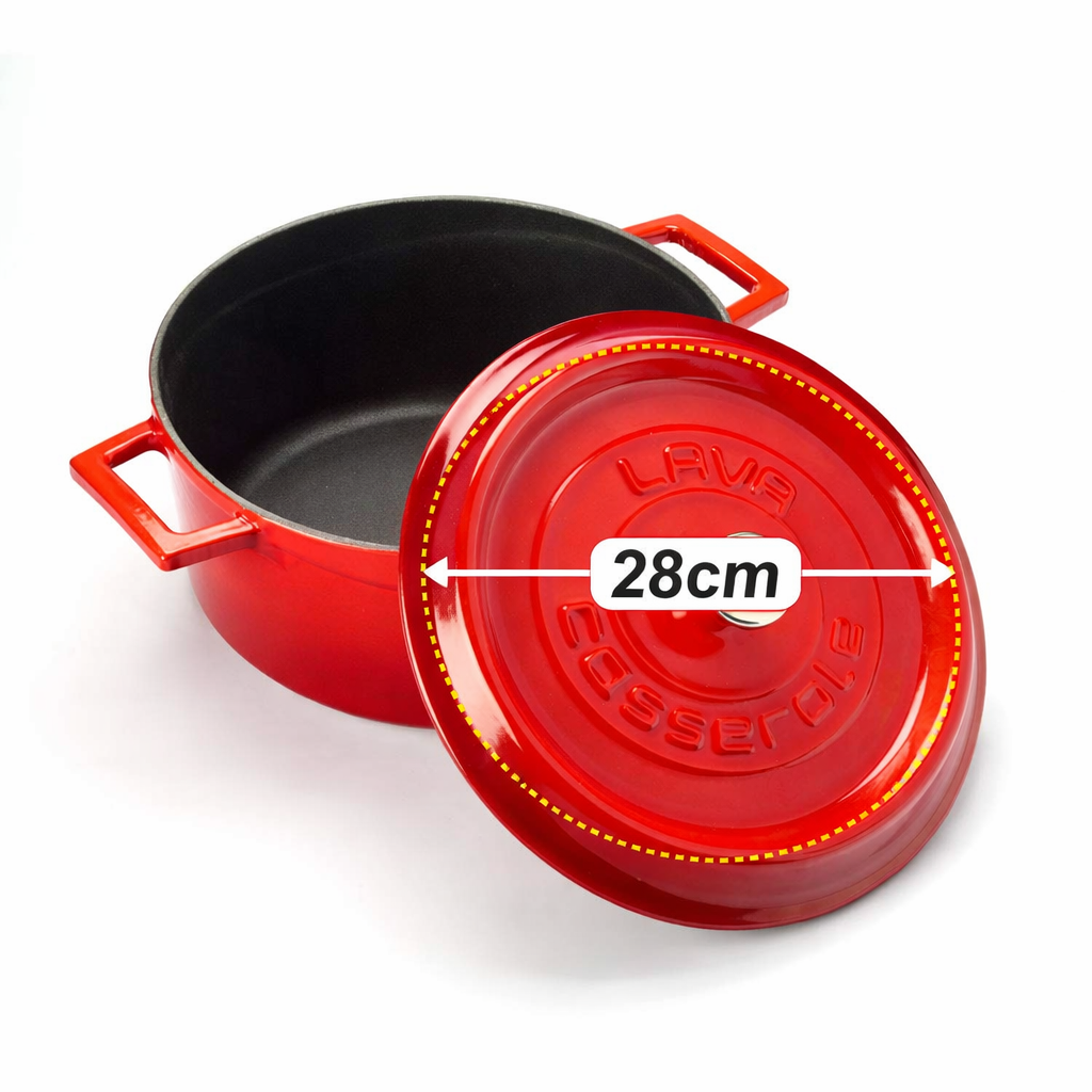 LAVA Enameled Cast Iron Round Casserole - Premium Dutch Oven Series
