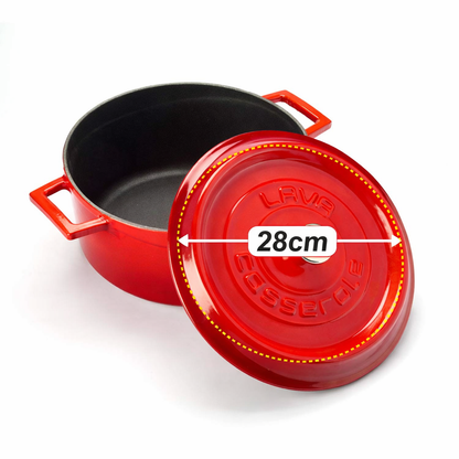 LAVA Enameled Cast Iron Round Casserole - Premium Dutch Oven Series