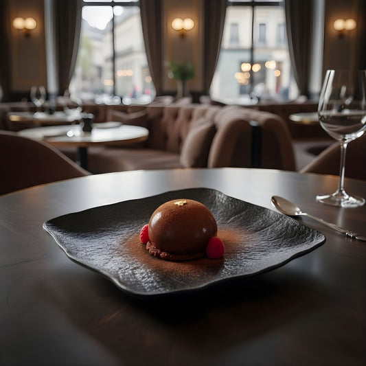 AURA Square Textured Small Plate Charcoal Black