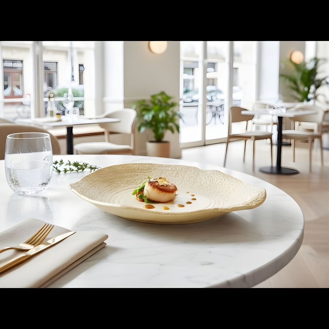 AURA Plate Clayart F Whitesand