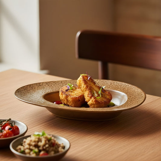 AURA Wave Edge with Rim Plate Sablestone