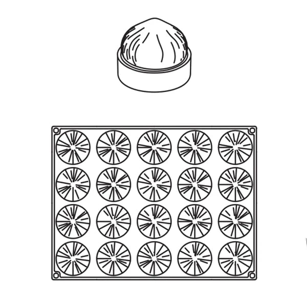 PAVONI 3D Pavoflex Silicone Mould 400 x 300 mm Noisette 65 ml 20 Indents Px4358S