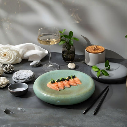 AURA Round Pedestal Bowl Aqua