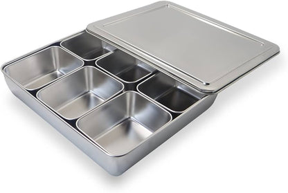 DINER WARES SS Masala Box With Lid & Spill Proof Container