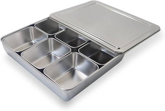 DINER WARES SS Masala Box With Lid & Spill Proof Container