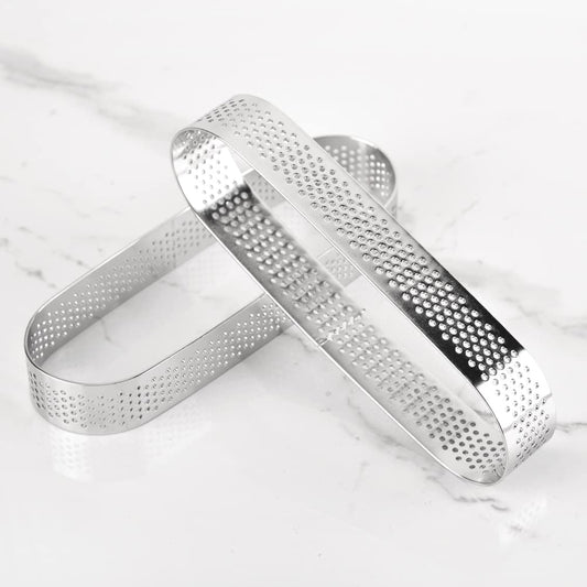 DINER WARES Cake Ring Oval Perforated SS