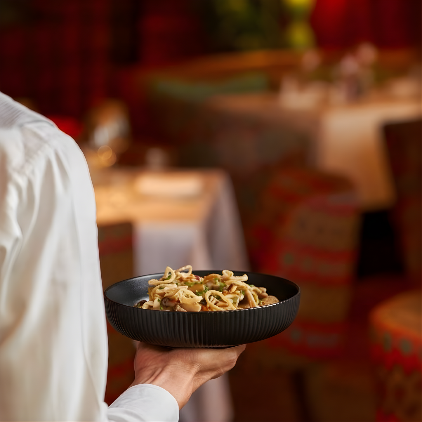 AURA Wave Salad Bowl Black (Large)