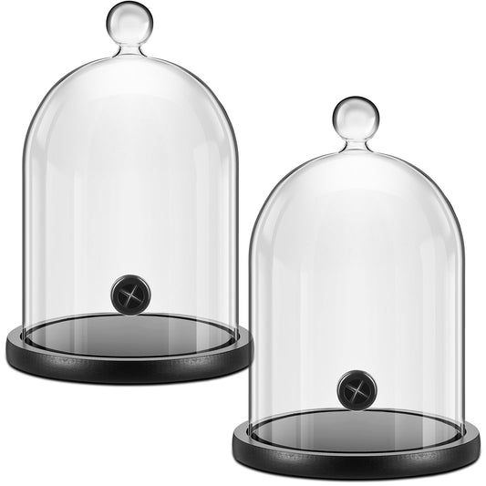 DINER WARES Glass Cloche Cover with Hole 15 x 25 cm