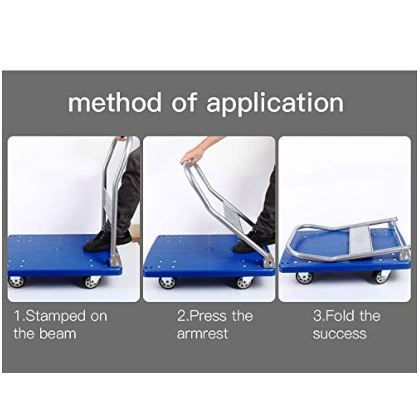 Diner Wares Platform Trolley PP with folding handle Load 450 kgs