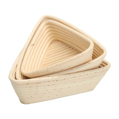 Diner Wares Bread Proofing Basket Rattan Triangle – 22 × 22 × 8 cm (Capacity 1 kg)