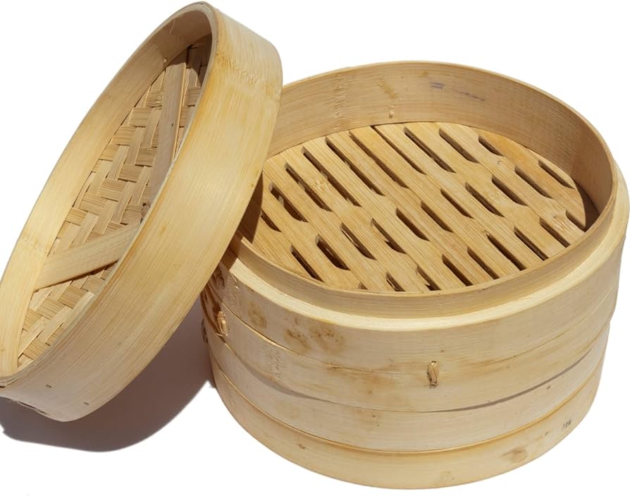 DINER WARES Dim Sum Basket with SS Ring 2 Layer + lid