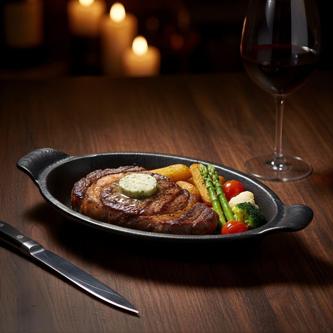 AURA Oval Dish with Handle Charcoal Black