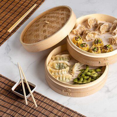 DINER WARES Dim Sum Basket with SS Ring 2 Layer + lid