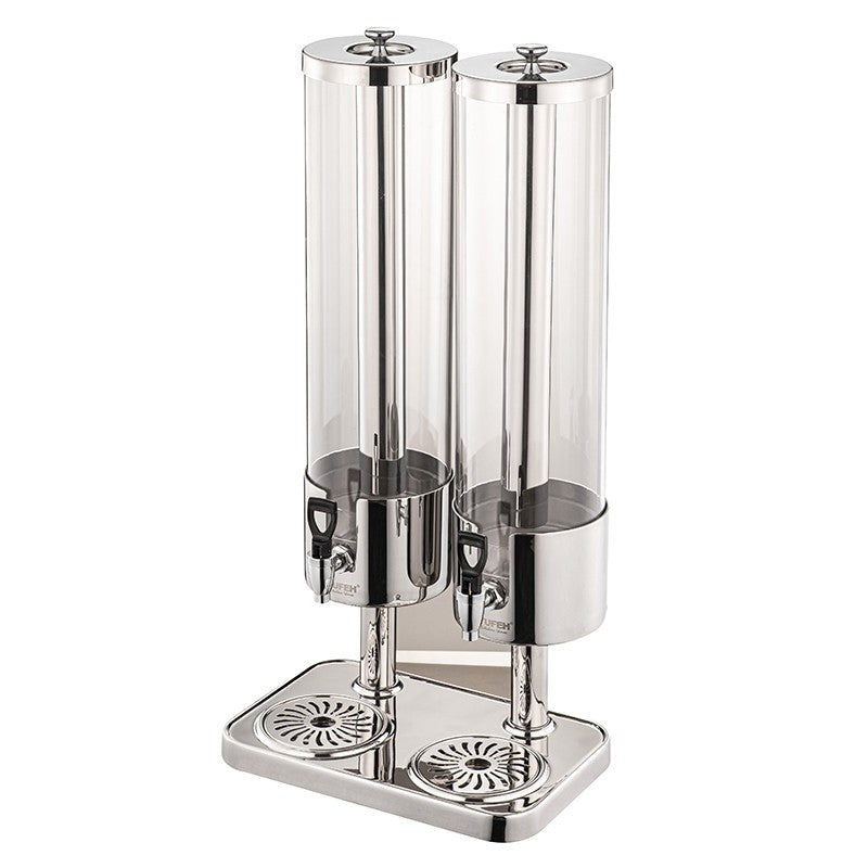 DW Double Juice Dispenser with Wood Grain Base 5 ltr x 2