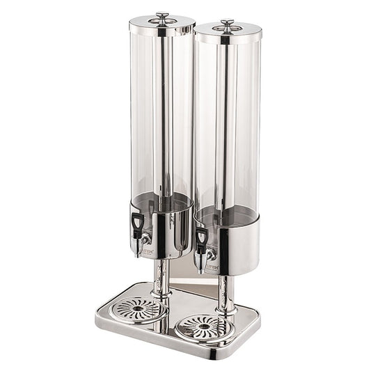 DW Double Juice Dispenser with Wood Grain Base 5 ltr x 2