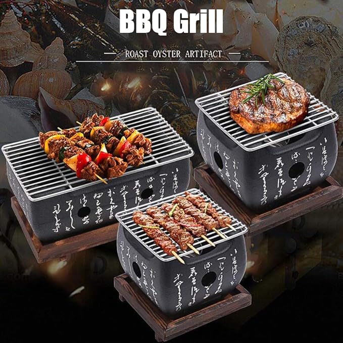 DINER WARES Bbq Japanese Hibachi Square Griller 12 x 12 x 11 cm