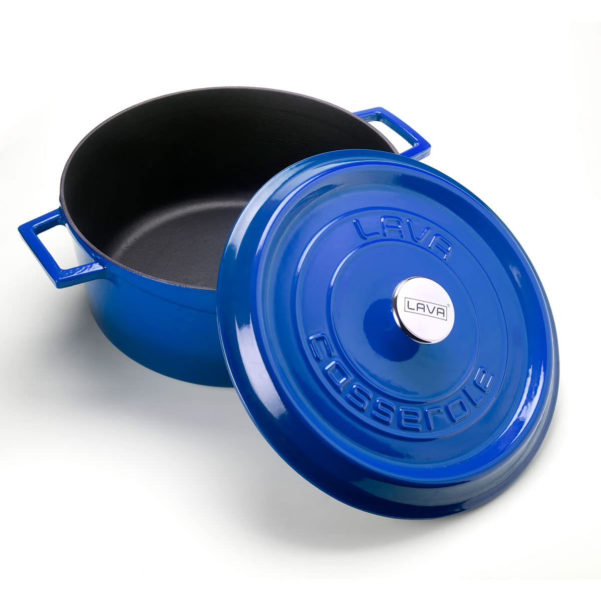 LAVA 20cm Enameled Cast Iron Round Casserole - 2.82L Dutch Oven