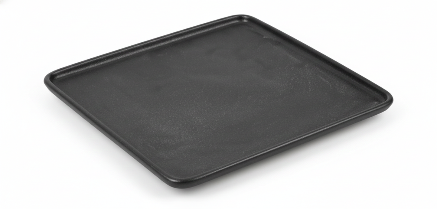 AURA Large Edged Square Platter Charcoal Black