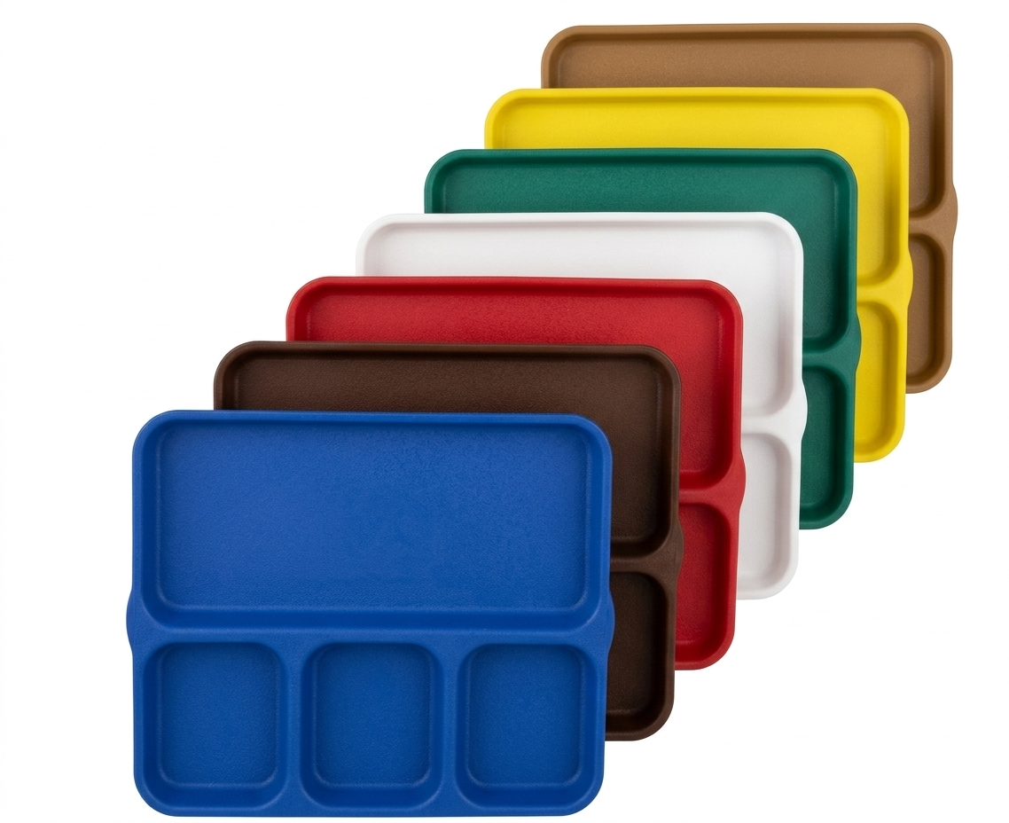 DW Fast Food Tray PP 4 compartment 10x12"