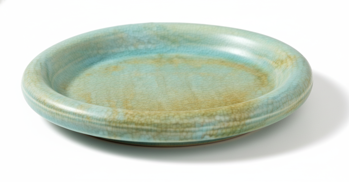 AURA Round Pedestal Plate Aqua