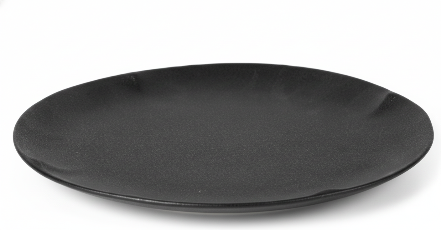 AURA Pinched Edge Oval Plate Charcoal Black