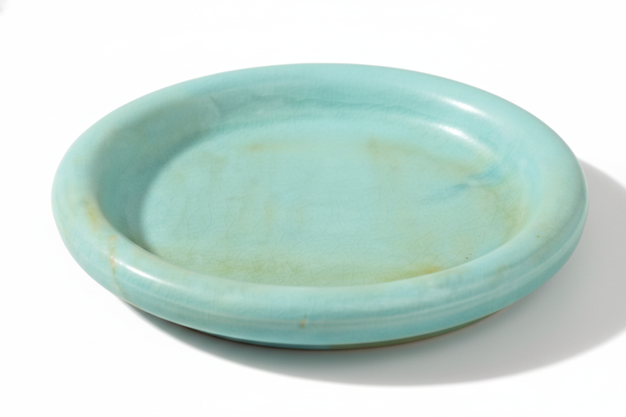 AURA Round Pedestal Plate Aqua