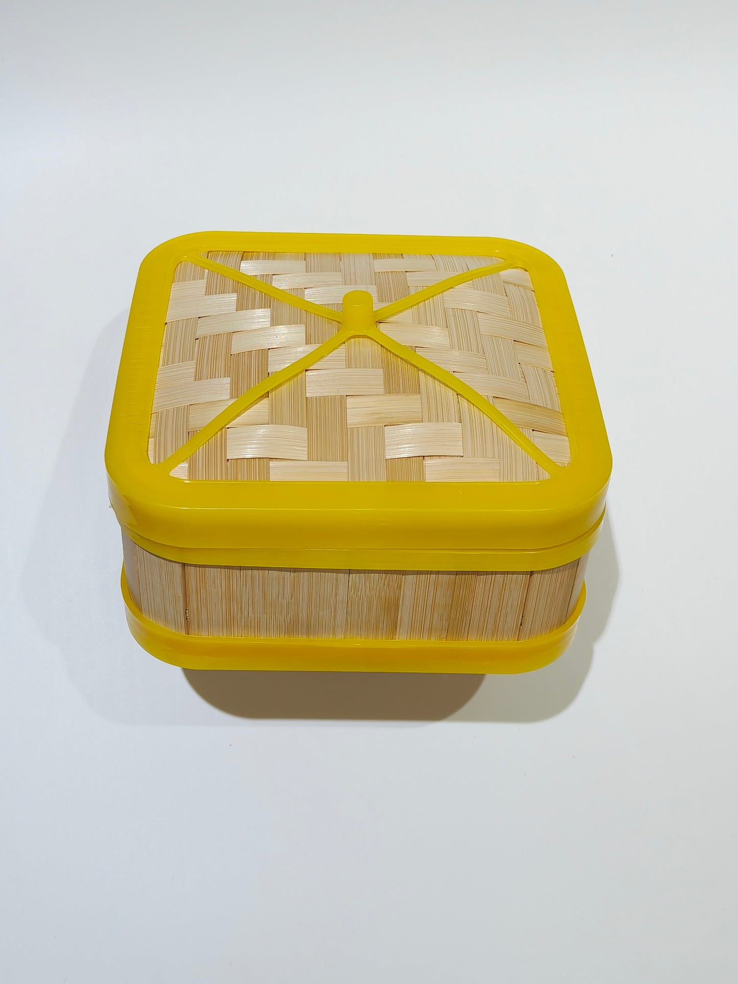 DINER WARES Dim Sum Basket Square with Yellow Border