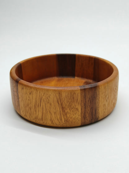 DINER WARES Acacia Wood Round Groove Bowl D-15 x H-5 Cms