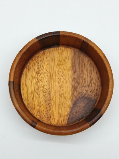 DINER WARES Acacia Wood Round Groove Bowl D-15 x H-5 Cms