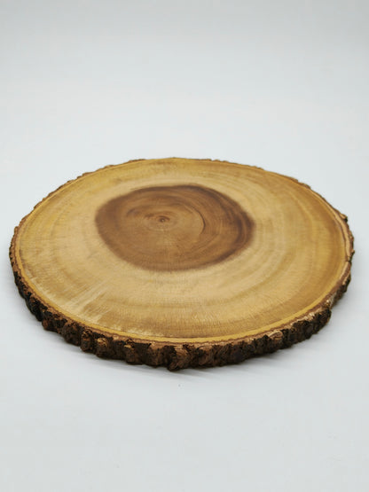 DINER WARES Acacia Wood Round Board Bark Edge D-24 x H-2 Cms
