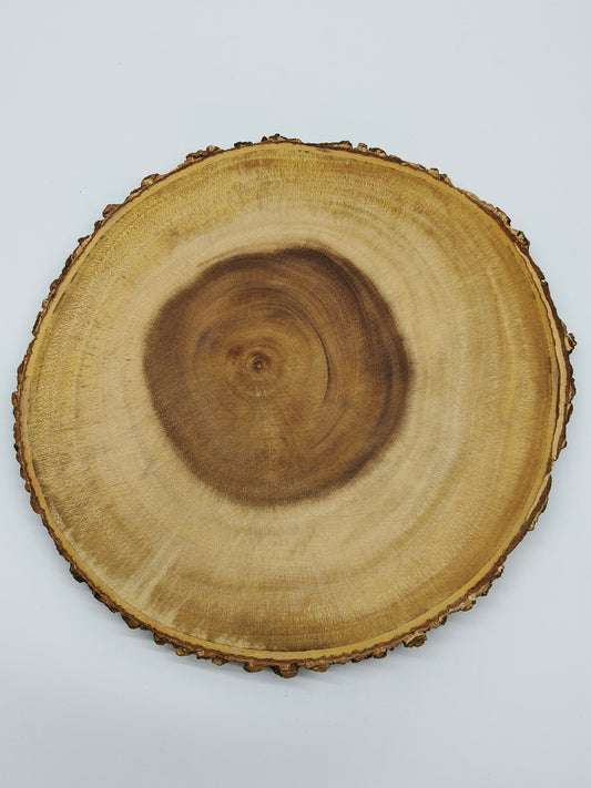 DINER WARES Acacia Wood Round Board Bark Edge D-24 x H-2 Cms