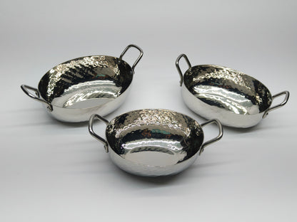 DW Oval Boat Pan SS Hammered with Wire Handle