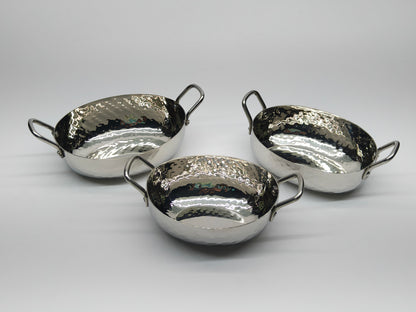DW Oval Boat Pan SS Hammered with Wire Handle