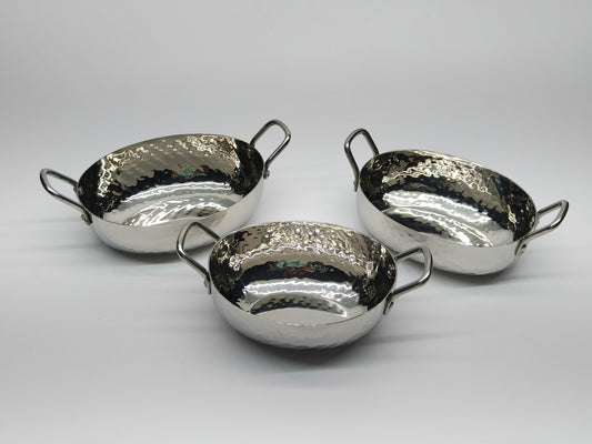 DW Oval Boat Pan SS Hammered with Wire Handle