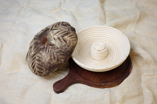 DINER WARES Bread Proofing Basket Rattan Round with Riser 28 x 8 cms (Cap. - 2 kgs)